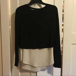 Black and White Layered Long Sleeve - hardly worn!